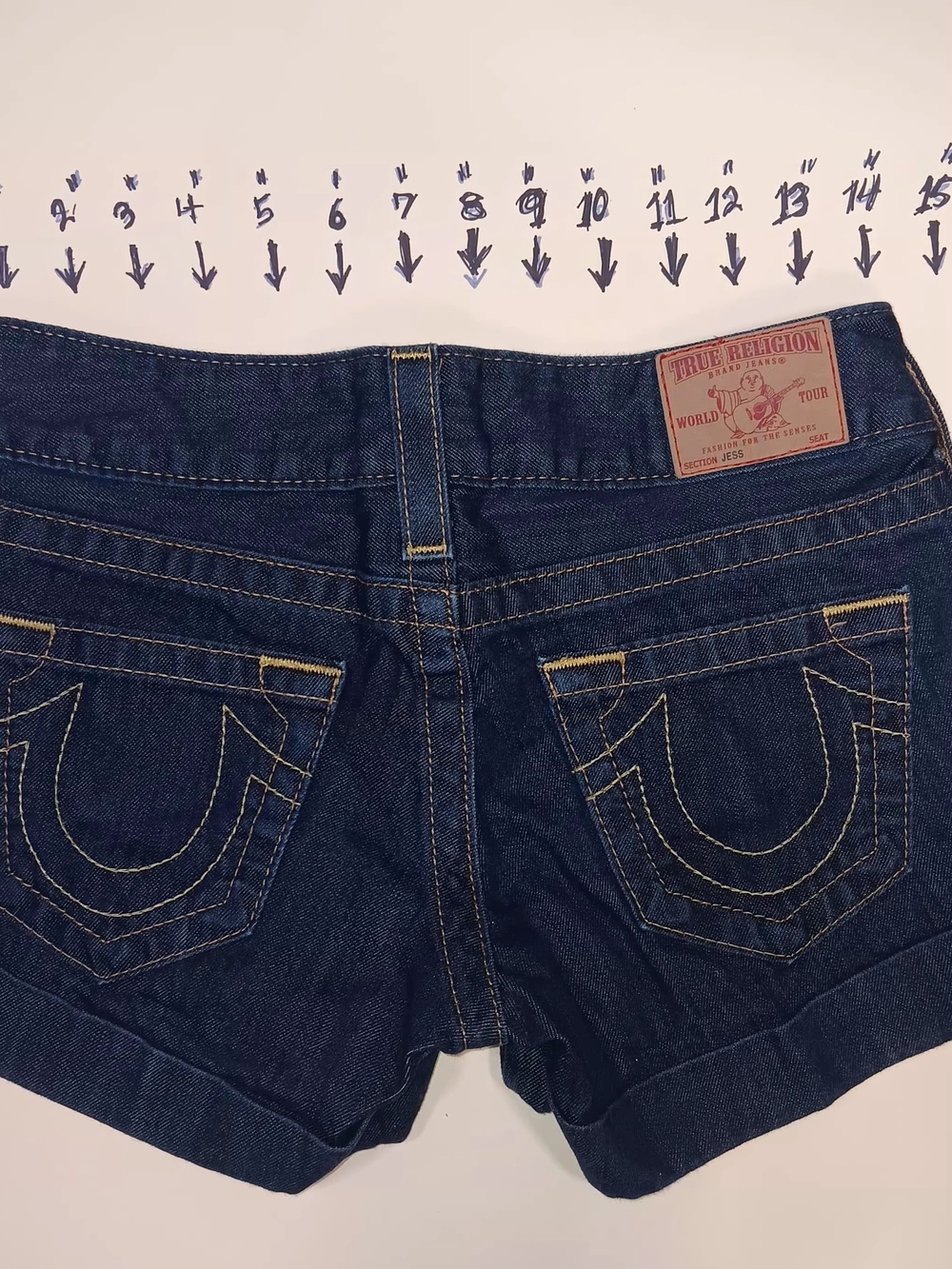 True Religion Women's Dark Blue Denim Shorts